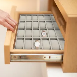 for Closet, Dressing Table, Storage Display Window 24 Slot Watch topical haphazardly Display Box, Jewelry Display Storage Box, Big Watch Collection Case, Watch Organizer Tray for Retail, Removable Pillow Velvet Lining 