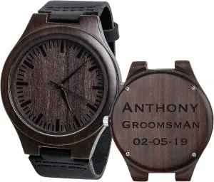 for Groomsmen with Black Leather Band Groomsmen Gifts for Wedding Favor Customized Wooden Watch w Optional Gift impressionist cycle wholesaler Box Engraved Watches 