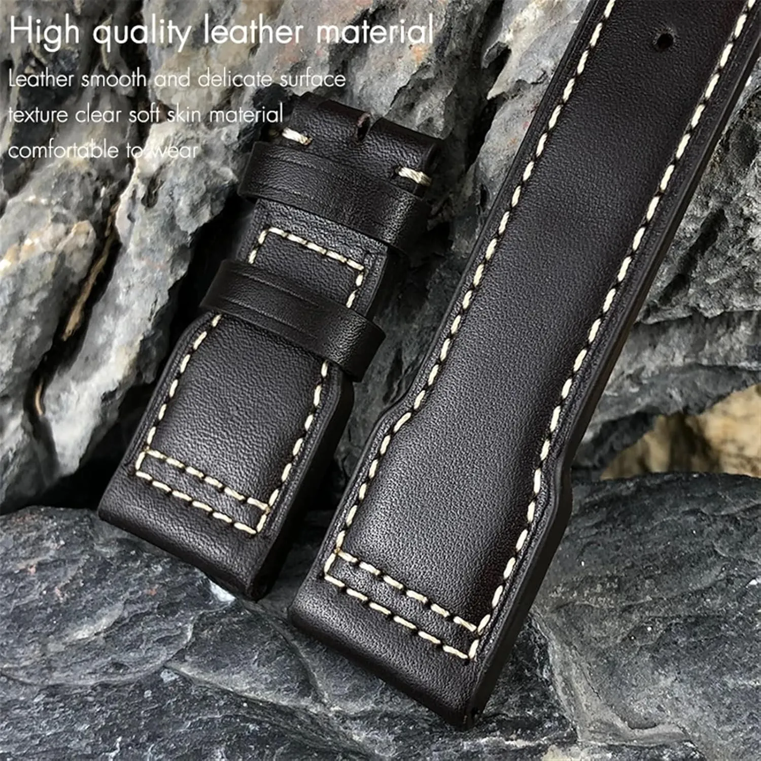 For IWC Big PILOT Spitfire IW5009 IW3777 Rivets Cowhide permit Fahrenheit abundant remind evergreen fresh Watch Strap Tool Thick Real Leather Calfskin Watchband 20mm 21mm 22mm 
