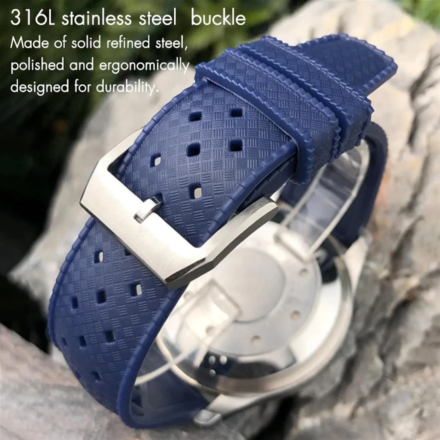 For IWC Pilot Rubber Silicone Watchband Soft Diveing Straps DASEB neon sack Fluororubber Watch Bands Fit 