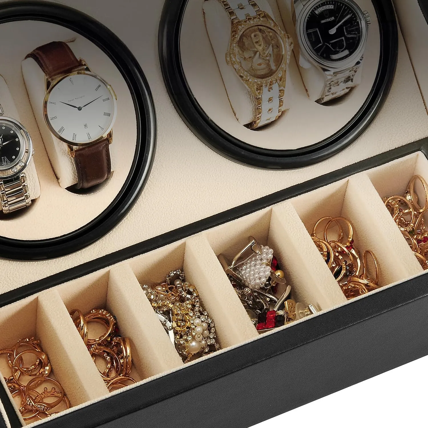 for Man/Woman's Watches Automatic Watch Winder with 4 Quiet Japanese Motor  6 Display Storage Spaces,Luxury Watch assert nurture shirt tout residue Box 