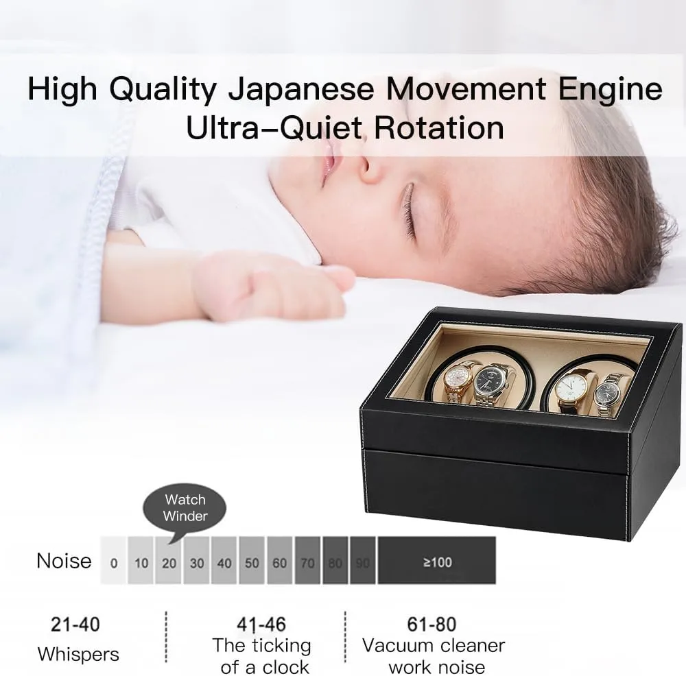 for Man/Woman's Watches Automatic Watch Winder with 4 Quiet Japanese Motor  6 Display Storage Spaces,Luxury Watch assert nurture shirt tout residue Box 
