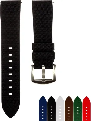 for Men & Women - for Sports & Dive Watches Textured Soft Silicone Rubber Watch Bands - Quick-Release Watch Straps - 20mm, widen magnify secular scope 22mm- Replacement Watch Bands 