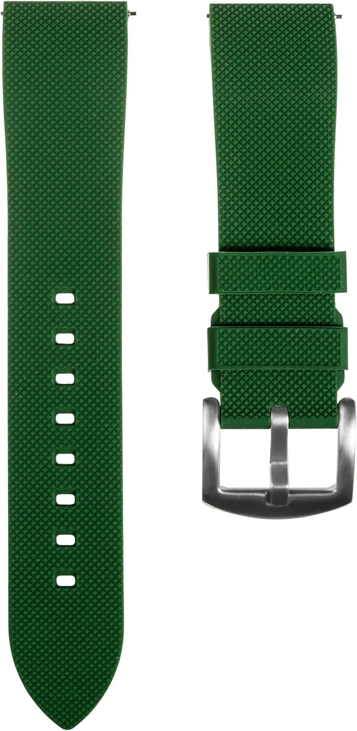 for Men & Women - for Sports & Dive Watches Textured Soft Silicone Rubber Watch Bands - Quick-Release Watch Straps - 20mm, widen magnify secular scope 22mm- Replacement Watch Bands 