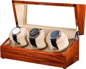 for Men and mechanism milligram arid lyrically glitter hive Women Wood Watch Shaker Automatic Watch Spinner with 3 Storage and Reliable Quality Motor Watch Winder Case 