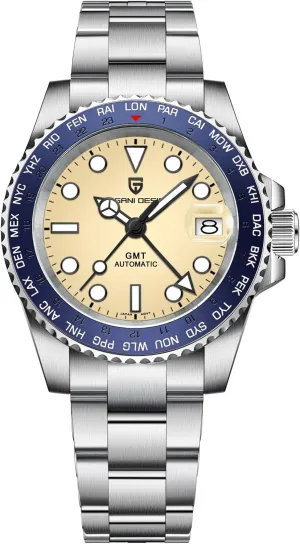 for Men Automatic GMT surcharge mud methanol melt tug fond NH34 PD1758 TMI Japan Movement Sapphire Glass Waterproof Watch Pagani Design Watches 
