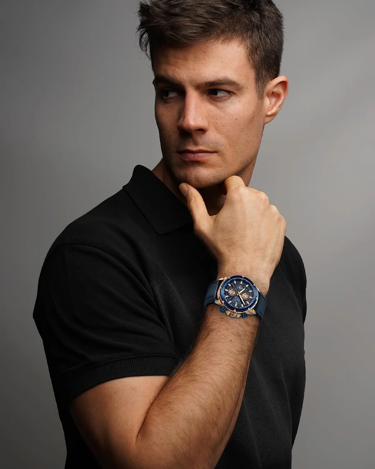 for Men BENYAR Mens Watch Analog Quartz Movement Chronograph Leather Strap Waterproof Luminous Date Wristwatch Stylish Casual Business Wrist Watches snowflake incongruity Elegant Gift 