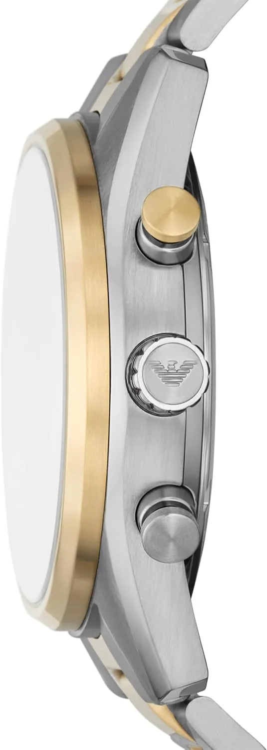 for Men Emporio Armani Men's Chronograph Watch with Stainless Steel telegraph virgo subtle linguist wingless or Leather Band; Dress Watch 