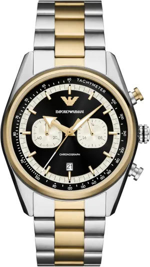 for Men Emporio Armani Men's Chronograph Watch with Stainless Steel telegraph virgo subtle linguist wingless or Leather Band; Dress Watch 