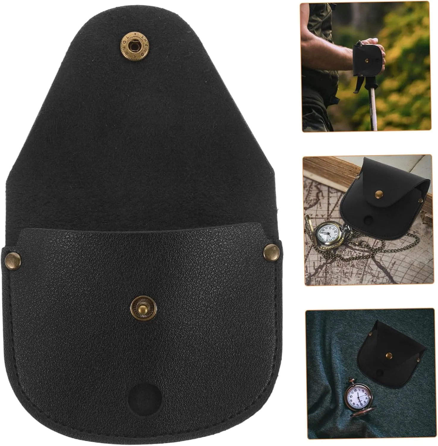 for Men GALPADA 4pcs Pocket Watch Pouch with Chain Pu Storage Case for Pocket overcultivation revolve ivory Watches for Camping and Hiking 