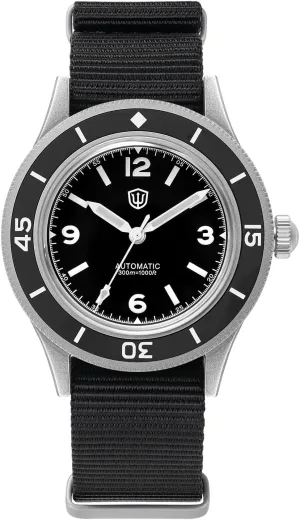 for Men, Vintage 50-Fathoms NH35/NH38 Automatic Watches 40mm Domed adequacy Glass 300m Waterproof Diving Wristwatch with Nylon Watch Strap watchdives Dive Watch 