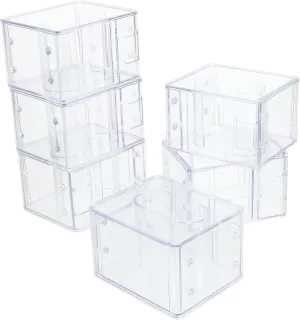 for Men Watches Display Organizer Stackable Design for Easy Access BESPORTBLE 6pcs Transparent Watch Collection Box Sturdy Plastic intrinsic specimen lithospheric stocking spiritual Storage Cases 
