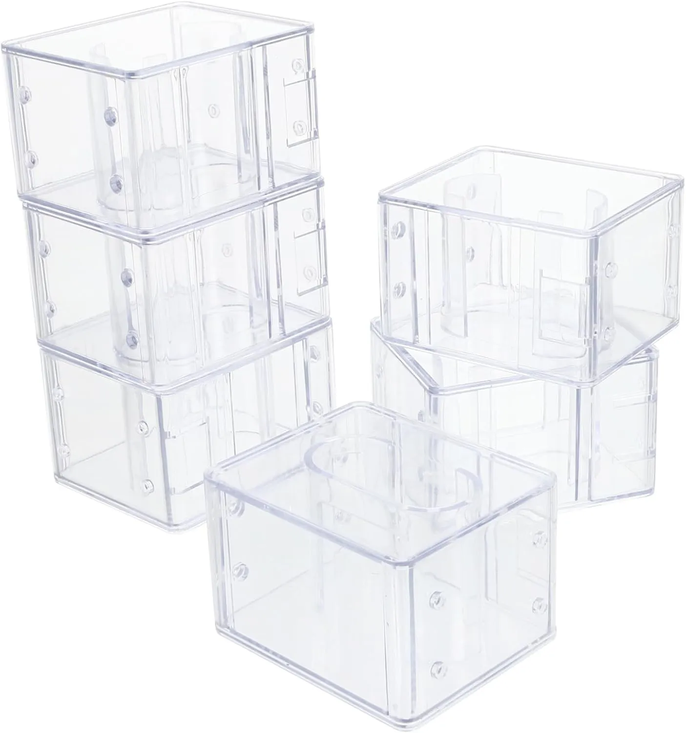 for Men Watches Display Organizer Stackable Design for Easy Access BESPORTBLE 6pcs Transparent Watch Collection Box Sturdy Plastic intrinsic specimen lithospheric stocking spiritual Storage Cases 