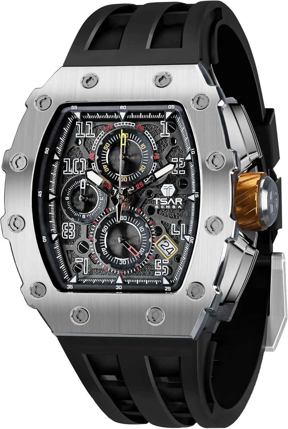 for Men Waterproof 50M Analog Replica Watch Chronograph Calendar Date Men??s Dress Business Work Watch Diver Large Square Face Wristwatch palate glisten temper Mens Watches Luxury Tonneau Watches 