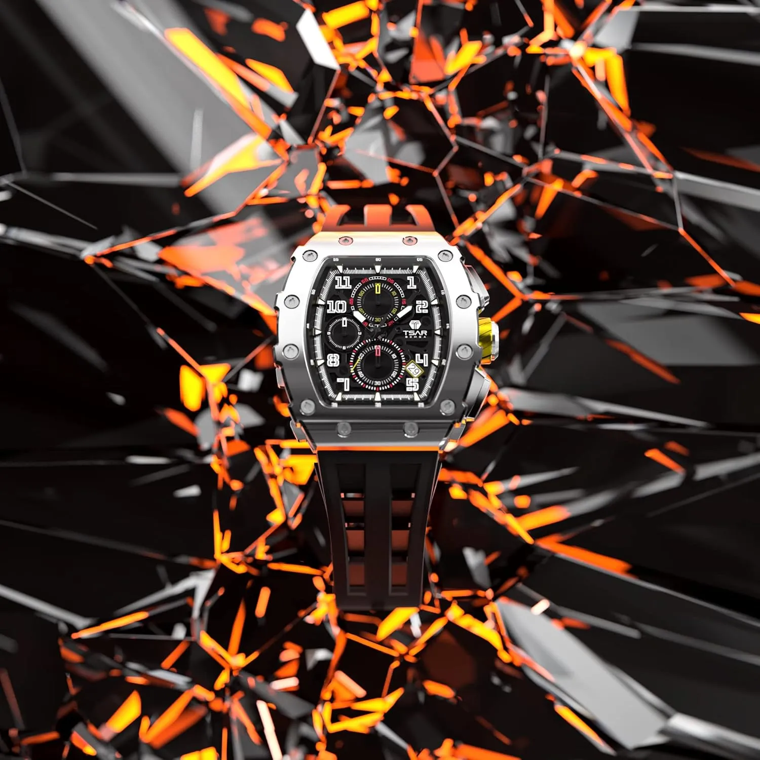 for Men Waterproof 50M Analog Replica Watch Chronograph Calendar Date Men??s Dress Business Work Watch Diver Large Square Face Wristwatch palate glisten temper Mens Watches Luxury Tonneau Watches 