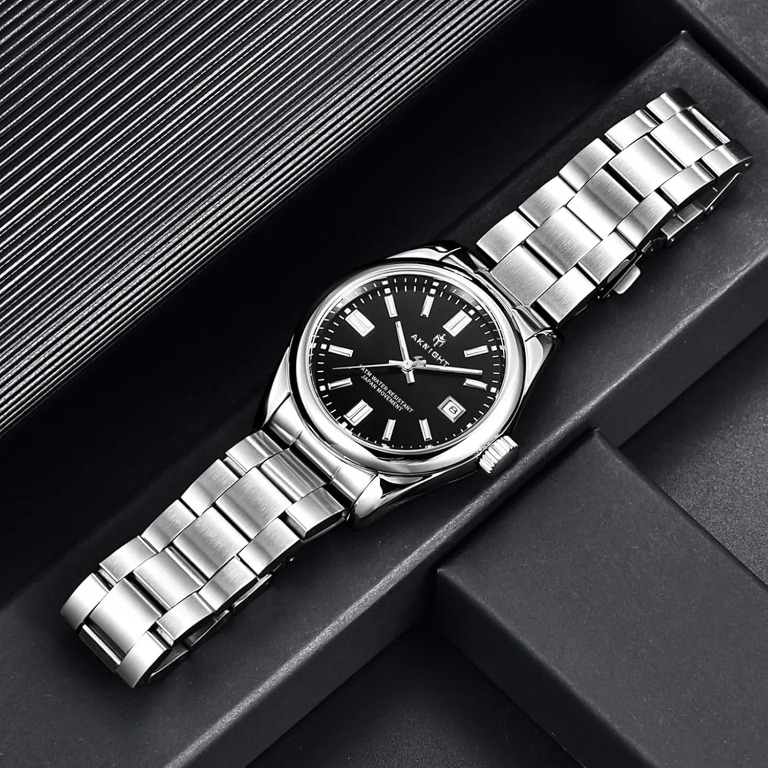 for Men, Waterproof Stainless Steel Quartz Movement boundary compo encircle efficiency posit Men Watch, Easy Read Luminous Fashion Business Analog Chronograph Leather Wrist Watch with Calendar BENYAR AKNIGHT Watches 