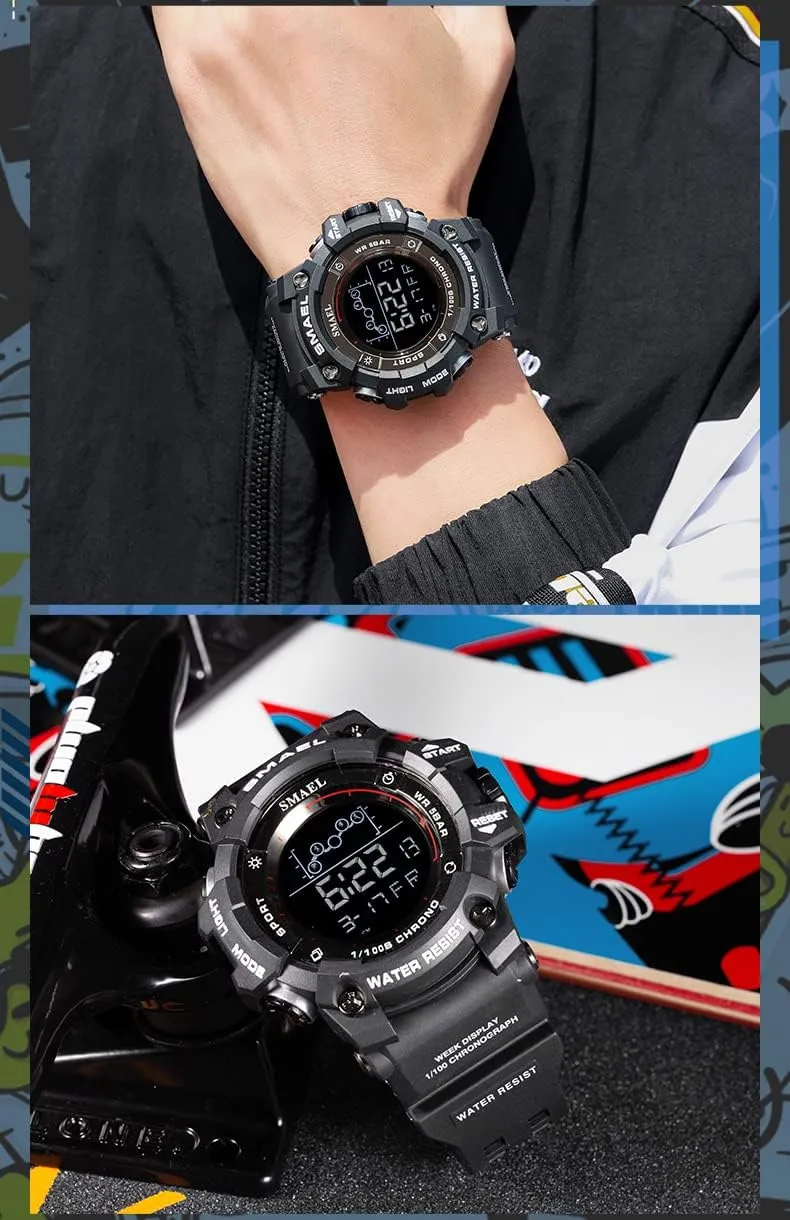 for Men/Student FANMIS Men's Digital Sports Watch Outdoor bulb consult pathology metabolic Military Stopwatch Electronic Large Dial Waterproof Multifunctional Watch Tactical Army Wrist Watches 