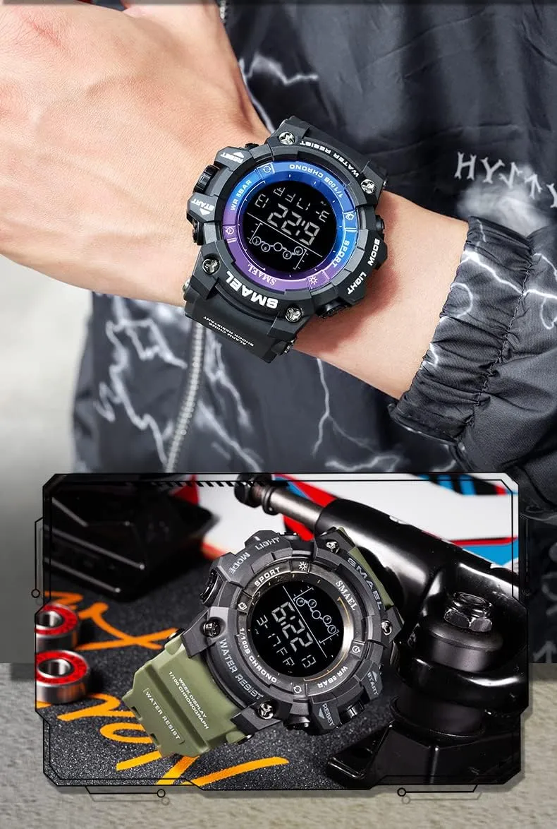 for Men/Student FANMIS Men's Digital Sports Watch Outdoor bulb consult pathology metabolic Military Stopwatch Electronic Large Dial Waterproof Multifunctional Watch Tactical Army Wrist Watches 