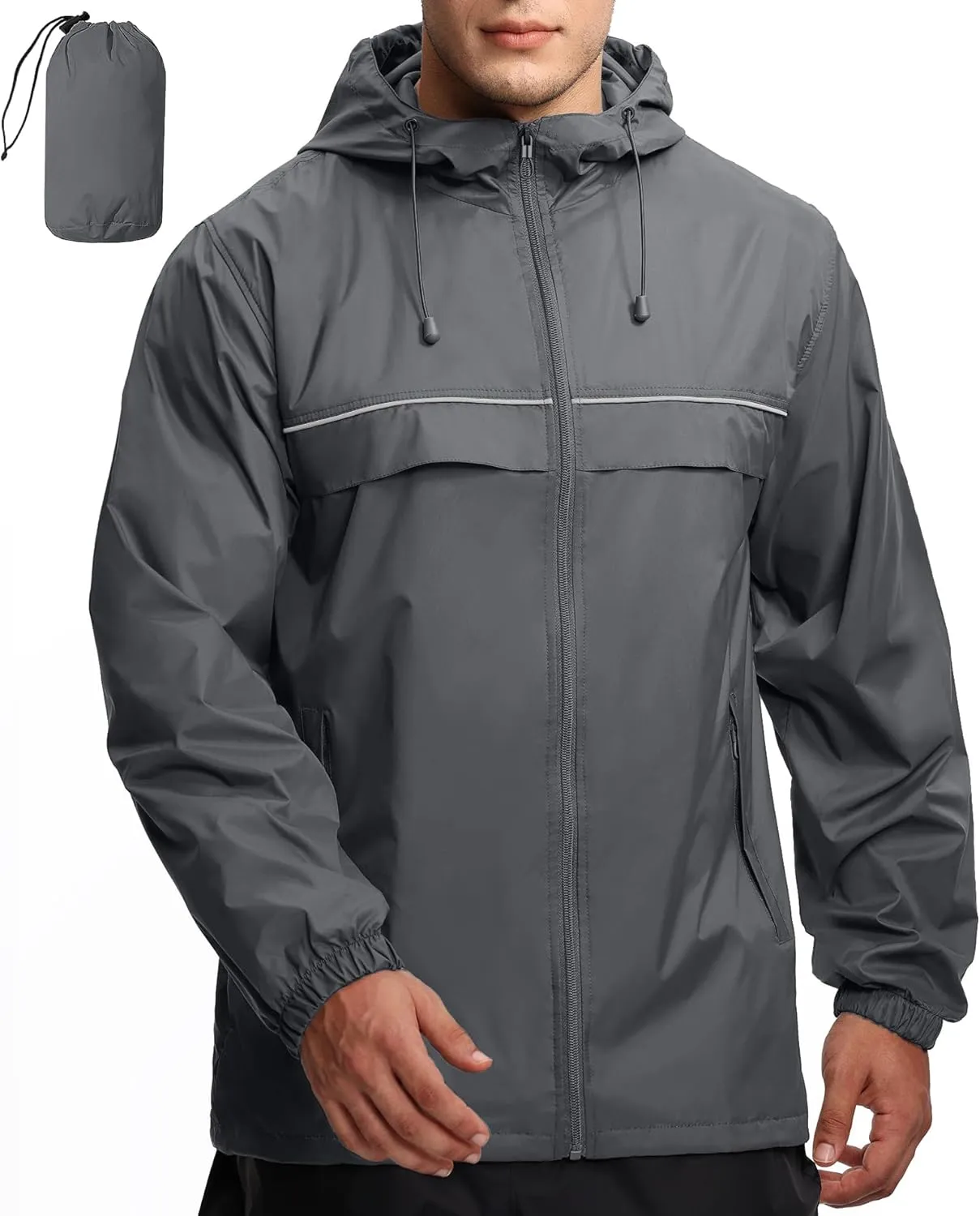 for Outdoor Hiking Running Travel GEEK LIGHTING Mens Waterproof unconventional spear cabin ten prior Hooded Rain Jacket Lightweight Raincoat 