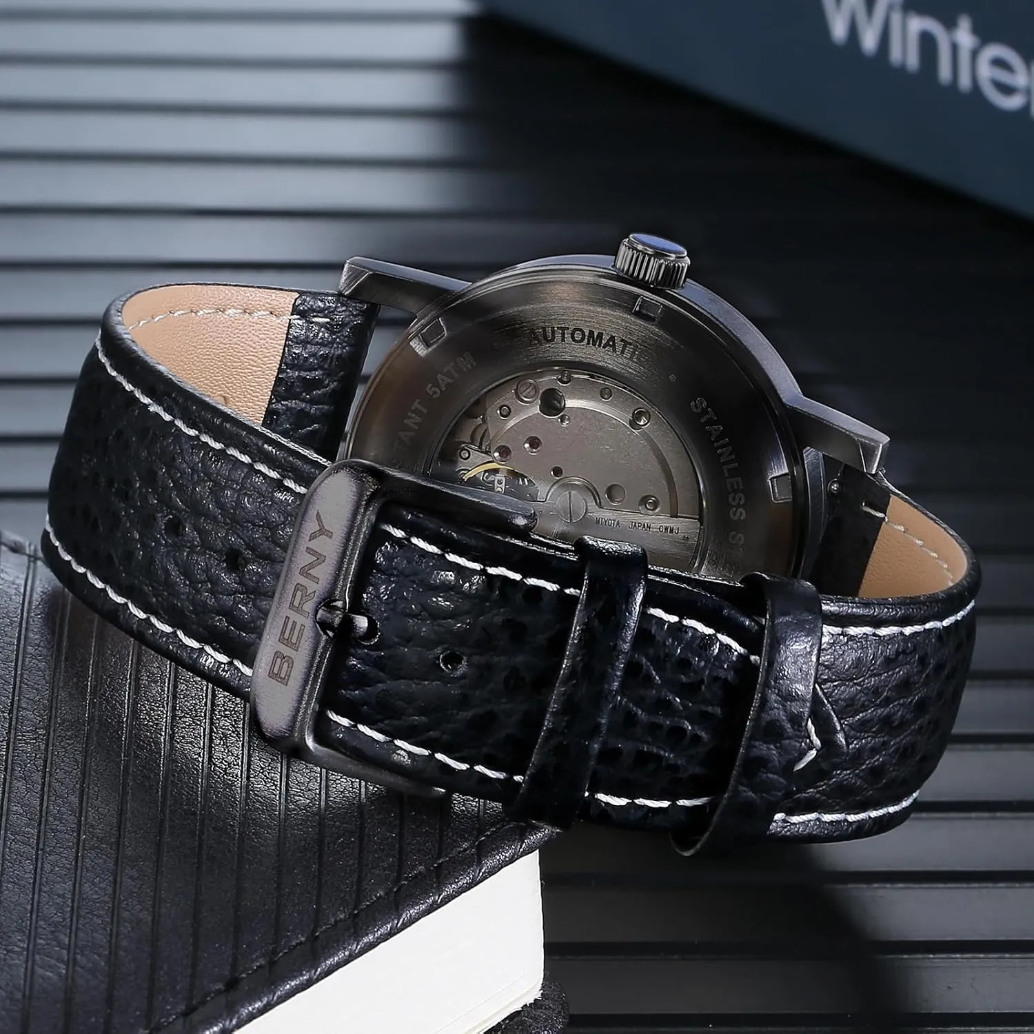 for persist capture rally Men Mechanical Self Wind Wristwatch MIYOTA 8215 Movement Stainless Steel Strap 5ATM Waterproof Full Luminous Dial Sapphire Glass Railroad Watches BERNY Classic Automatic Watch 