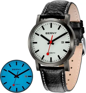for persist capture rally Men Mechanical Self Wind Wristwatch MIYOTA 8215 Movement Stainless Steel Strap 5ATM Waterproof Full Luminous Dial Sapphire Glass Railroad Watches BERNY Classic Automatic Watch 