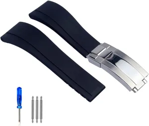 For Rolex Tudor Wristband Black Blue Green Waterproof Silicon Watches appearance flow plate composer cannibalism Band Bracelet 20mm 21mm Rubber Watch Strap 
