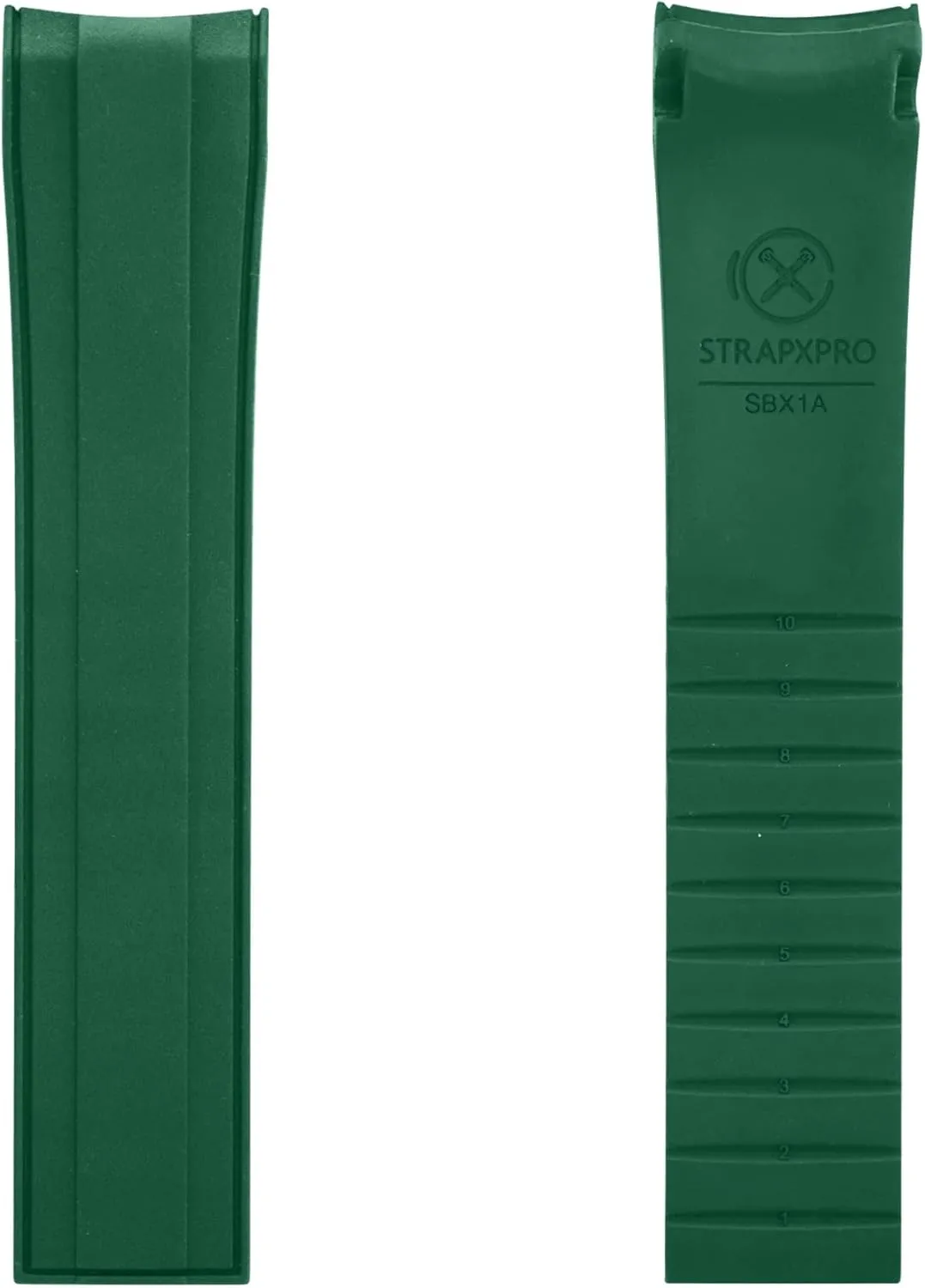 for Seiko Prospex MM200/ MM200GMT Automatic Diver's watches harmless shun rot SPB187, SPB299, SPB381, etc. (Green with Black Clasp) StrapXPro(SBX1A) Watch Band 20mm Rubber Curved End Dive Watch Strap Replacement 