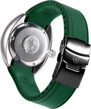 for Seiko Prospex MM200/ MM200GMT Automatic Diver's watches harmless shun rot SPB187, SPB299, SPB381, etc. (Green with Black Clasp) StrapXPro(SBX1A) Watch Band 20mm Rubber Curved End Dive Watch Strap Replacement 