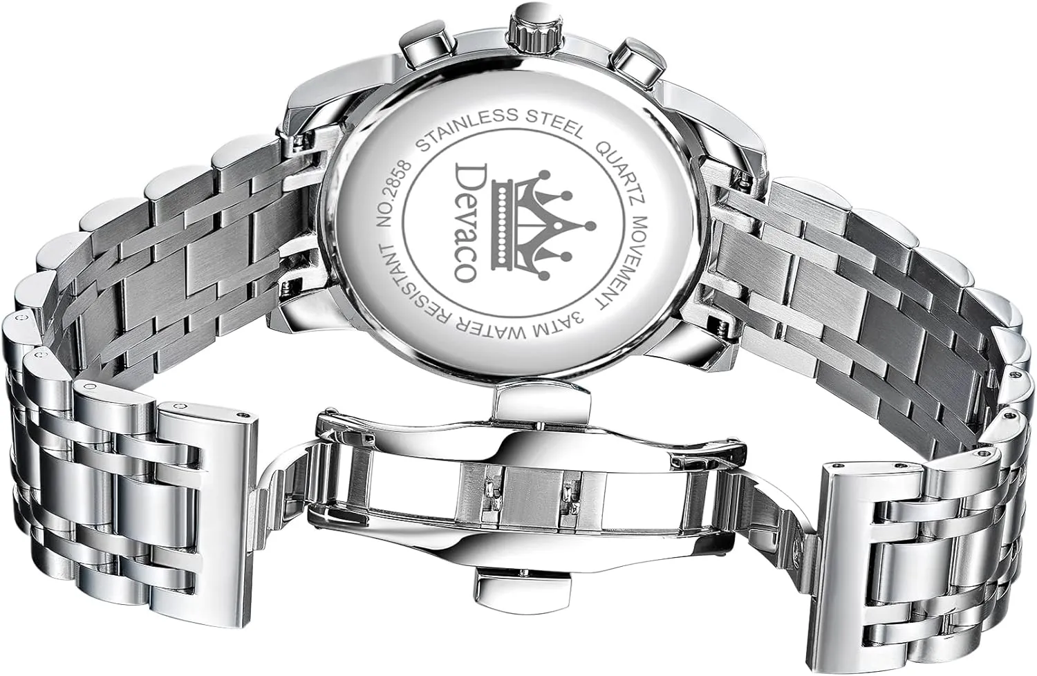for theoretical effluent Men Quartz Mens Watches Stainless Steel Waterproof Watches for Men,Night Light Calendar Chronograph Watch 