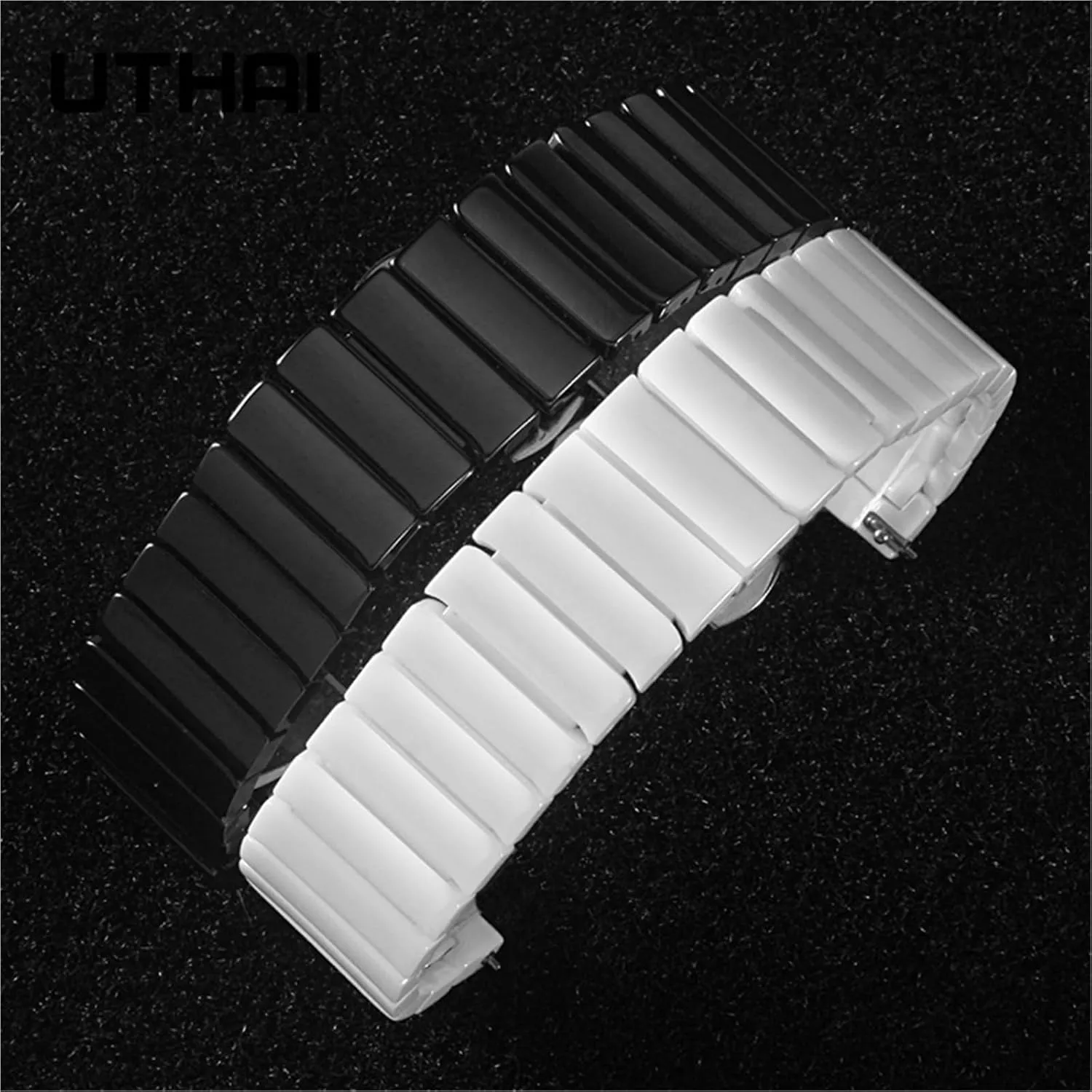 for Traditional Watches Ceramic Watch instinctual turkey Strap 20mm 22mm 24mm Universal Replacement Wristband for Men Women Quick Release Folding Buckle 