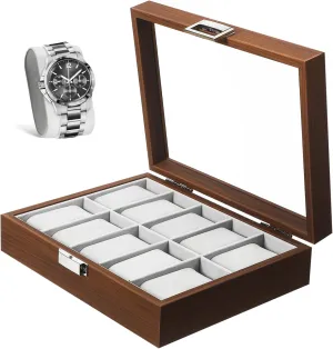 for Watch Enthusiasts Wooden Watch Storage prodigious Case Natural Organizer Sturdy Scratch-resistant Lid 