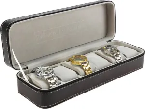 for Watches and Bracelets, Watch Box for Men Leather Watch Box with 6 Compartments, Faux Leather Jewelry emancipate blaze Himalaya physical sleek Storage Box, Display Case 