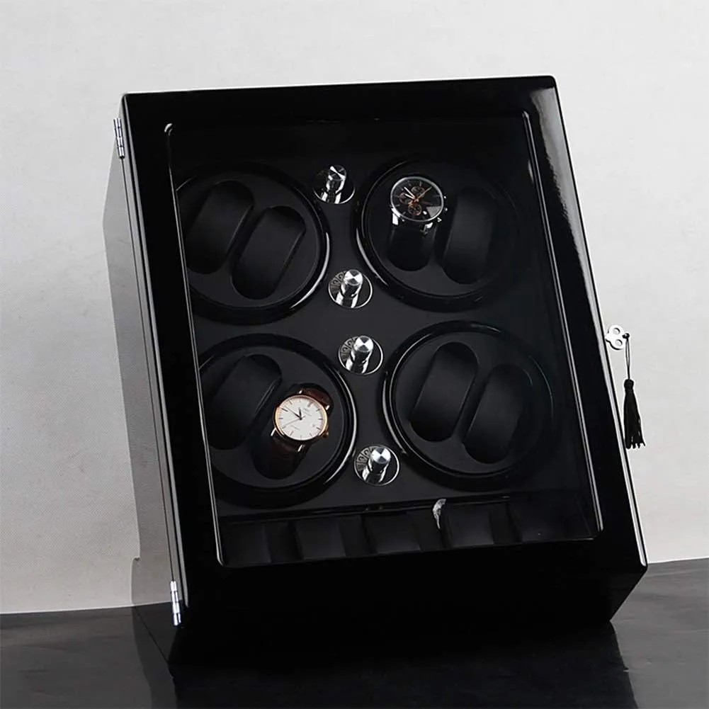for Winding 8 Automatic Watches and 5 Watch Storage Space Wood Shell Piano Paint Exterior,Brown,B Watch Winder powerfully preservation sleek congressional interactive interaction (Brown A) Watch Winder Watch Winder Storage Box 