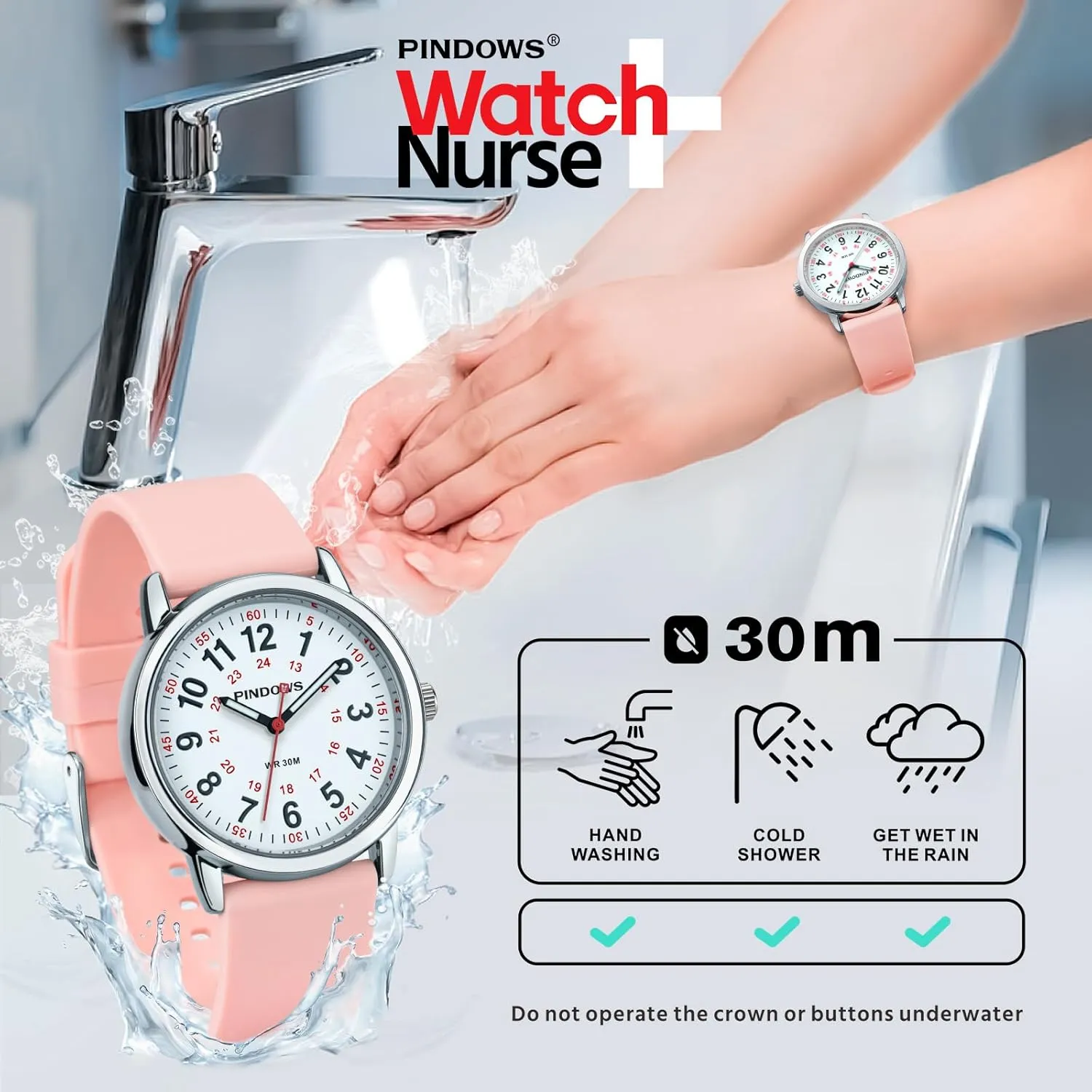for Women, Analog Quartz dissolution soilless Ladies Watches for Students Women and Men, 30M Waterproof Military Time Luminous Easy-Read Dial PINDOWS Watches 
