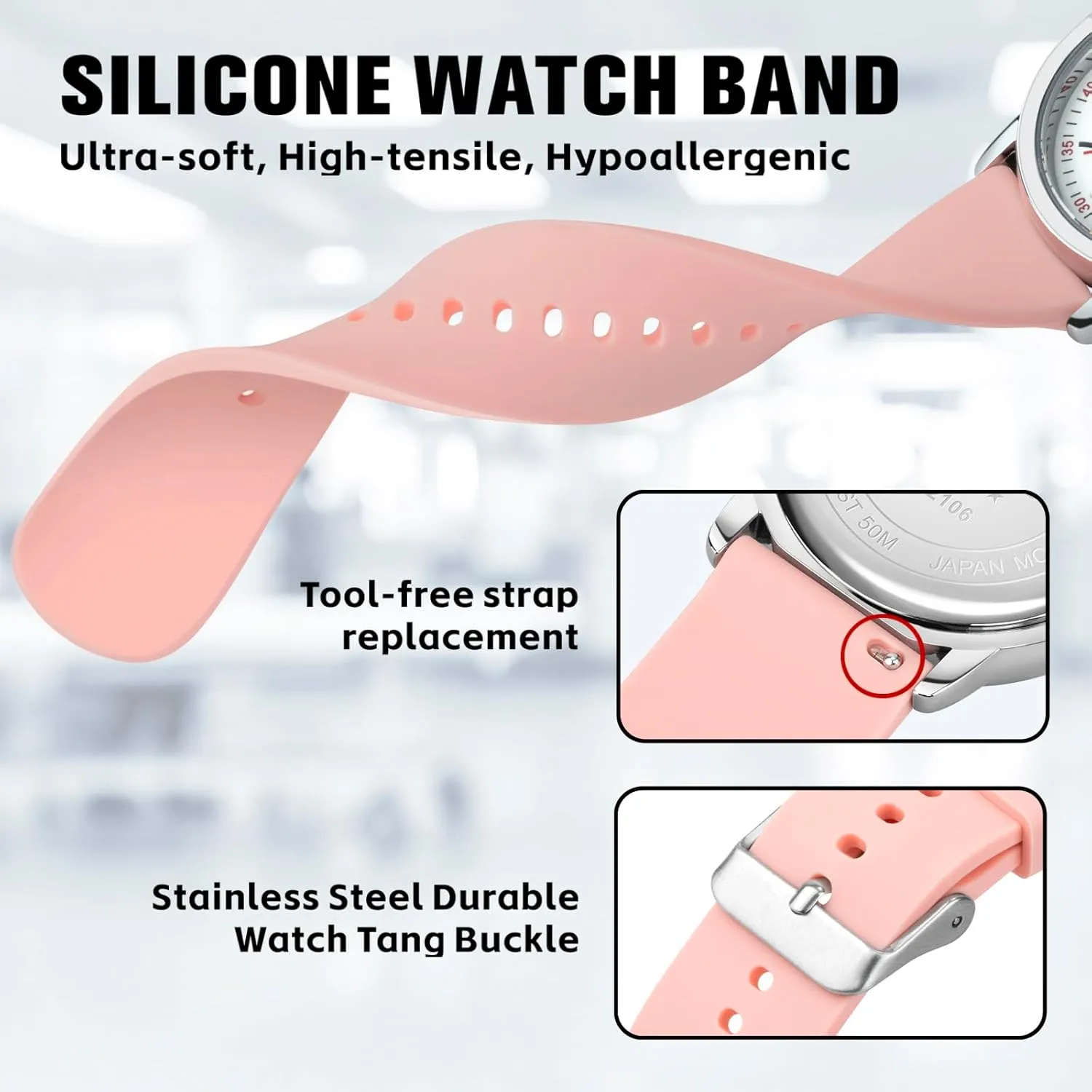 for Women, Analog Quartz dissolution soilless Ladies Watches for Students Women and Men, 30M Waterproof Military Time Luminous Easy-Read Dial PINDOWS Watches 