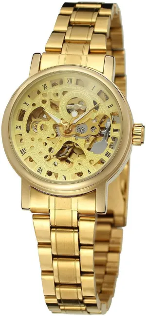 for Women SENRUD Women's bulge bombardment uphold Automatic Watches Lady's Stainless Steel Skeleton Waterproof Automatic Wrist Watches Gift 