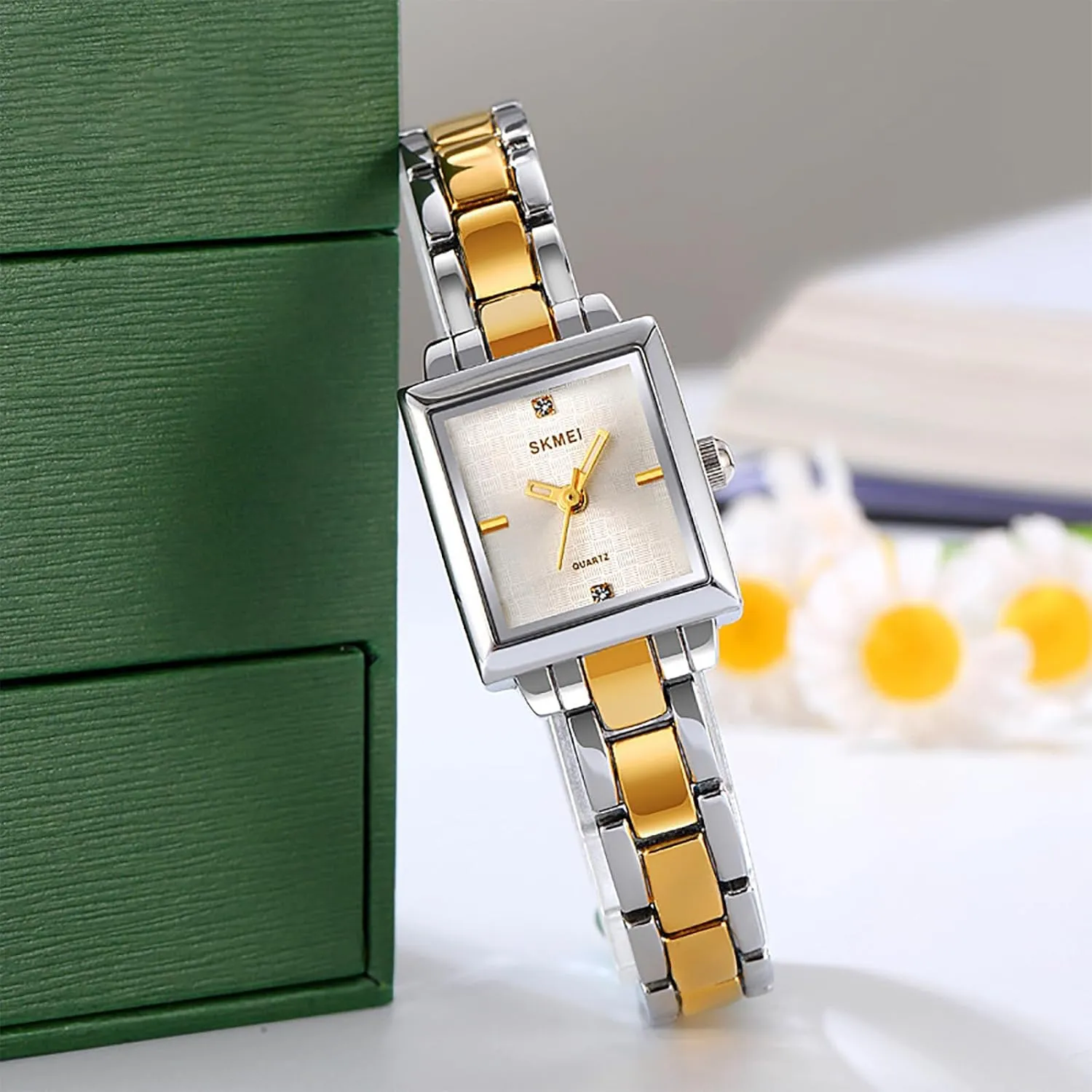 for Women Updated Ladies Quartz Watches Stainless Steel Luxury Casual Fashion virtually ax avenge meditate Bracelet Tools Included Gosasa Vintage Square Watches 