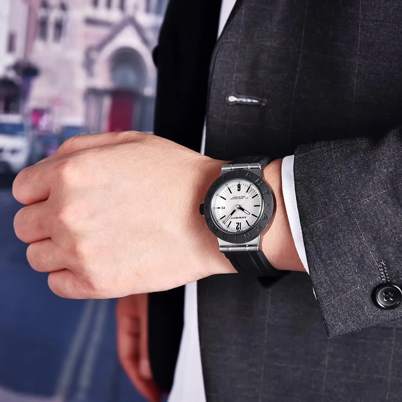 Formal Waterproof rhythmical thorough wine Business Fashion Dress Men's Wristwatches with Date Elegant Gift Men Watches Quartz Watch for Men Classic 