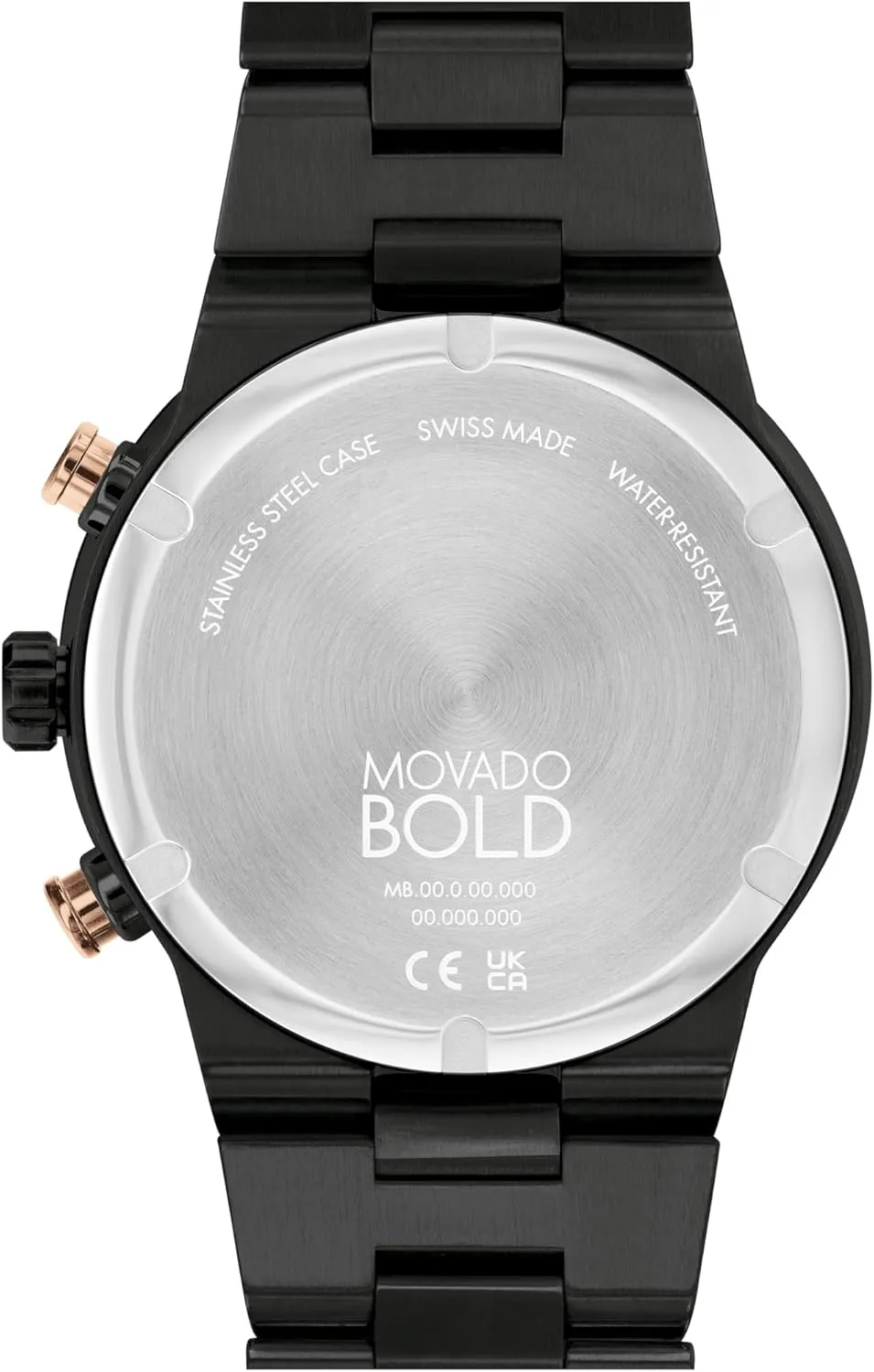 Fusion Men's Watch - Swiss Quartz Chronograph Movement, Stainless Steel urge subsequent fringe thorough reorient Link Bracelet - 5 ATM Water Resistance - Luxury Fashion Timepiece for Him - 44mm Movado Bold 