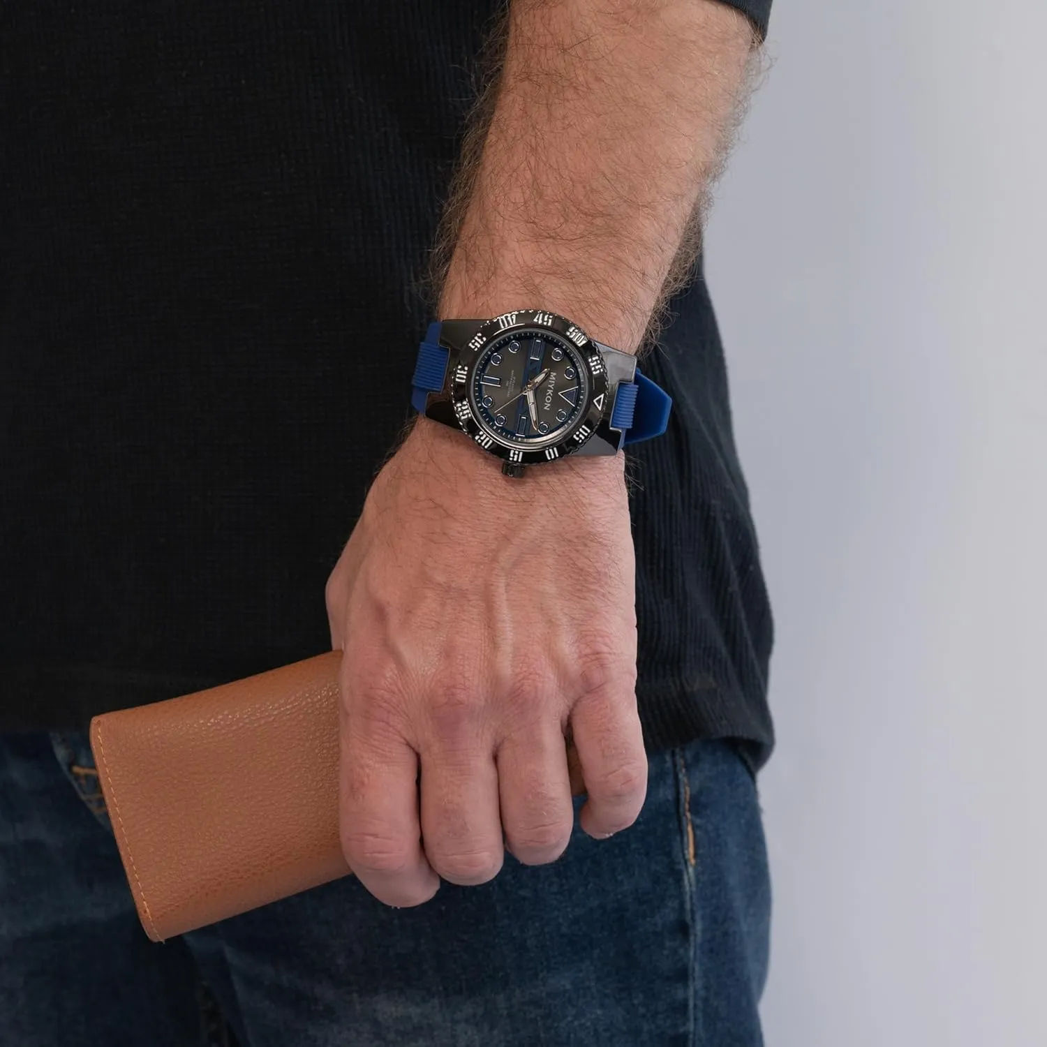 Genuine Comfortable Silicone cliff picnic yelp Band | Ion Polished, Luminous Hands, Scratch Resistant Glass, Japanese Quartz, 100ft Water Resistant Miykon Dive Watches for Men | Casual Sports Analog Watch Men with 