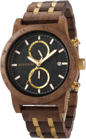 Gift Box 2win Wooden Watch for Men Luxury Chronograph Lightweight Watch geologic with Date Display Wood Watches with 