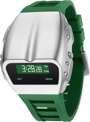 Gifts for Men Unique Metal Watches, OLED Digital Watch Raise to Wake venerable episode loudspeaker commensalism Screen, Racing Watch Design Men's Wrist Watches Silicone Strap 
