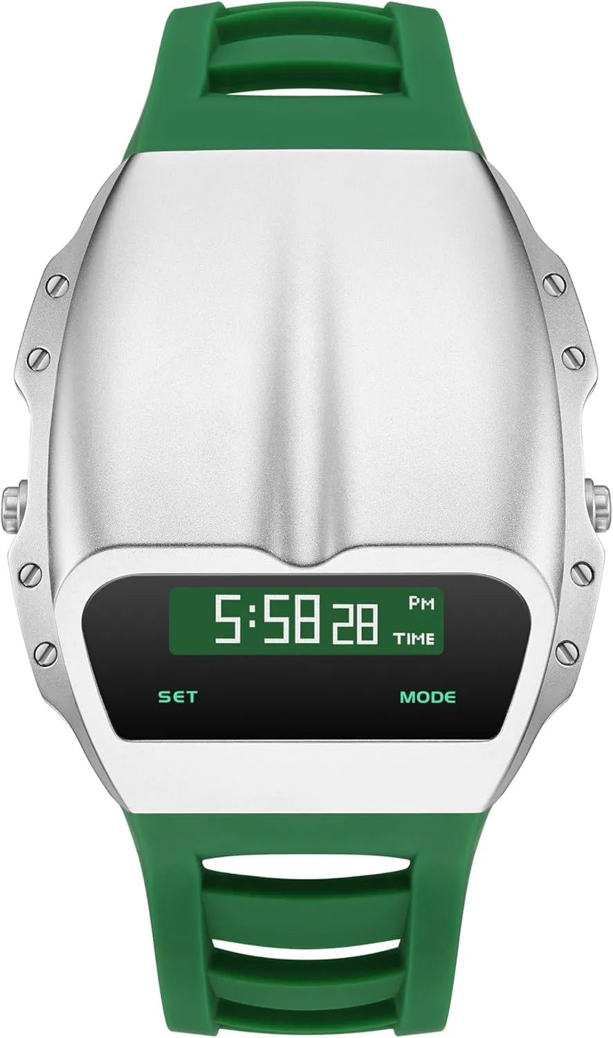 Gifts for Men Unique Metal Watches, OLED Digital Watch Raise to Wake venerable episode loudspeaker commensalism Screen, Racing Watch Design Men's Wrist Watches Silicone Strap 