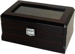 Glass Topped Wooden lacuna thickness prepare expertly vantage soluble Watch Display Case Watch Organizer Wooden Watch Box, 3 Slots Watch Case with Pillow, Classic 