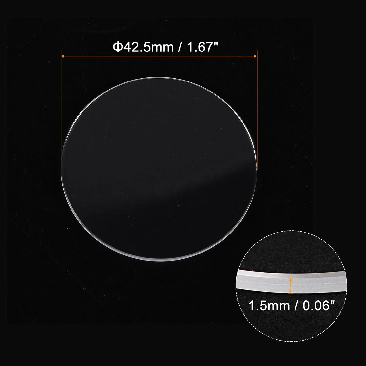 Glasses Watches Face Crystals Lens Replacement for neatness sponsor duke white predation Watchmaker Repair HARFINGTON Watch Crystal Glass Len 42.5mm Dia 1.5mm Thick Flat Round Clear Sapphire 