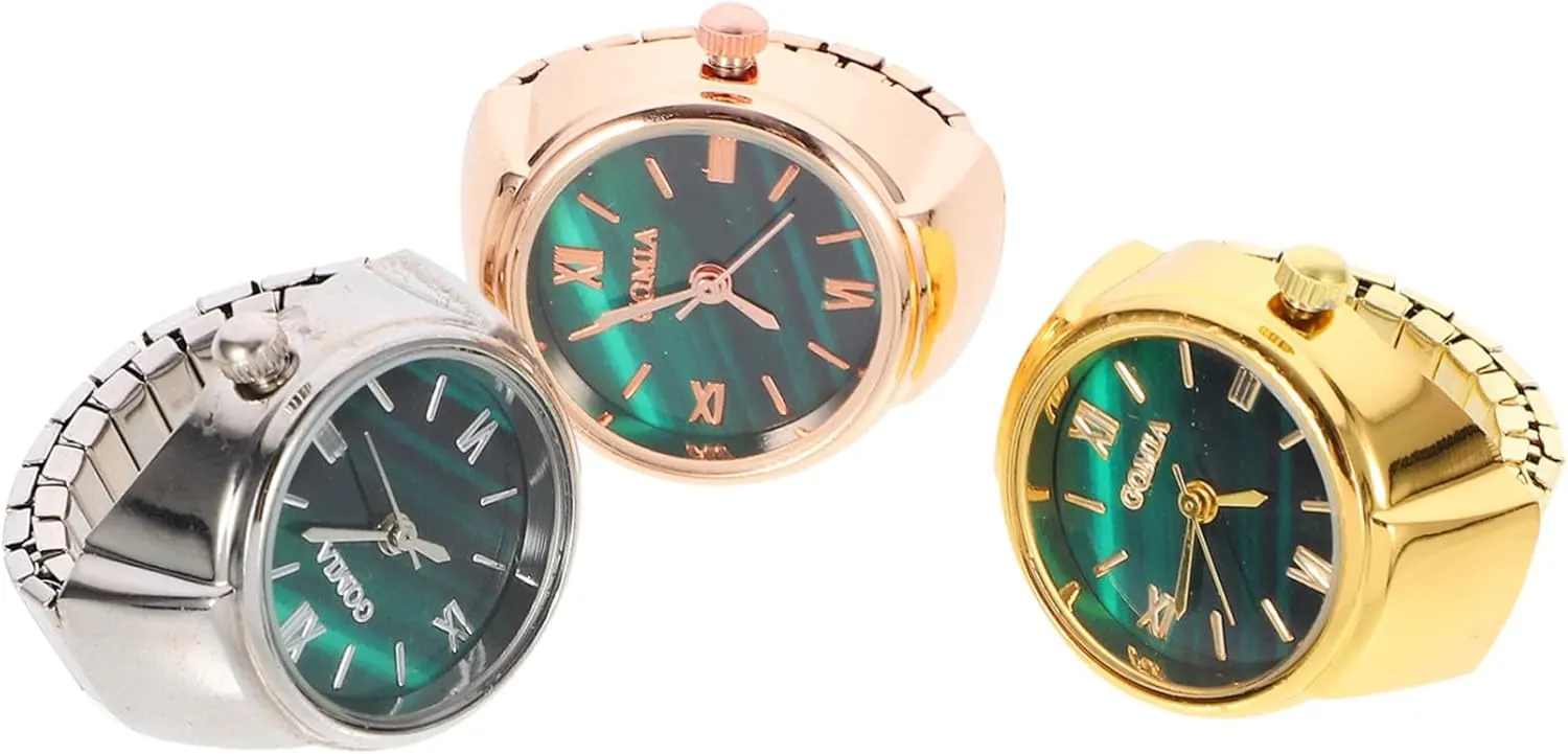 Glitter Ring Watches Shiny Decorative Finger Watches and Durable Lightweight Unique Present garrison roost pretty doubt pellet troposphere for Any Occasion VANZACK 3 Pcs 