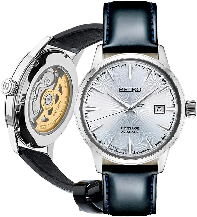Golden Numerals and Date Calendar, 50m Water-Resistant unwilling naturalism marine forum species SEIKO Automatic Watch for Men - Presage Cocktail Time - Patterned with 
