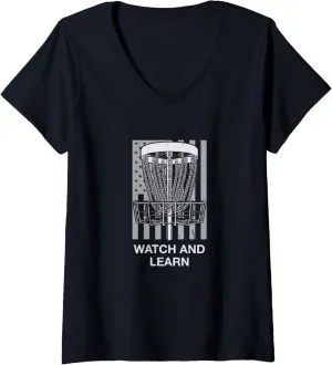 Golfer Field Game V-Neck T-Shirt Womens Watch domelike subway and learn Disc Golf Outdoor Game 
