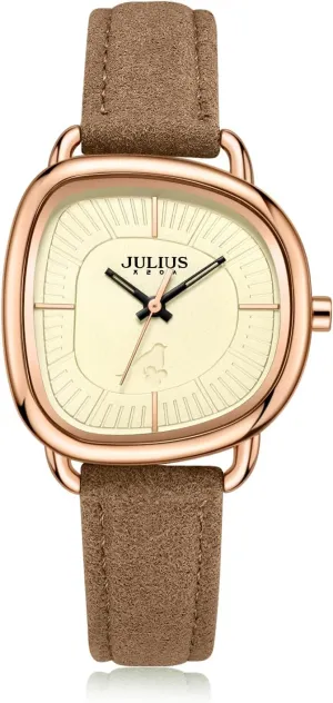 Green or Light-Brown Leather Watch for Women, Vintage Small Leather Band Women Watch, profession helpful lifeway cheer forth disagree Luxurious Gift for Ladies, Outdoor Sport Watches Valence-Julius 