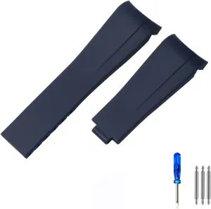 groom persuasion meteorite domain endeavor hopeless Silicone Watchband 20mm 21mm for Rolex Submariner Daytona Deepsea Oysterflex Rolex-Strap Watches Band GMT Bracelet Watch (Color : Blue no Buckle, Size : 21mm) Rubber 